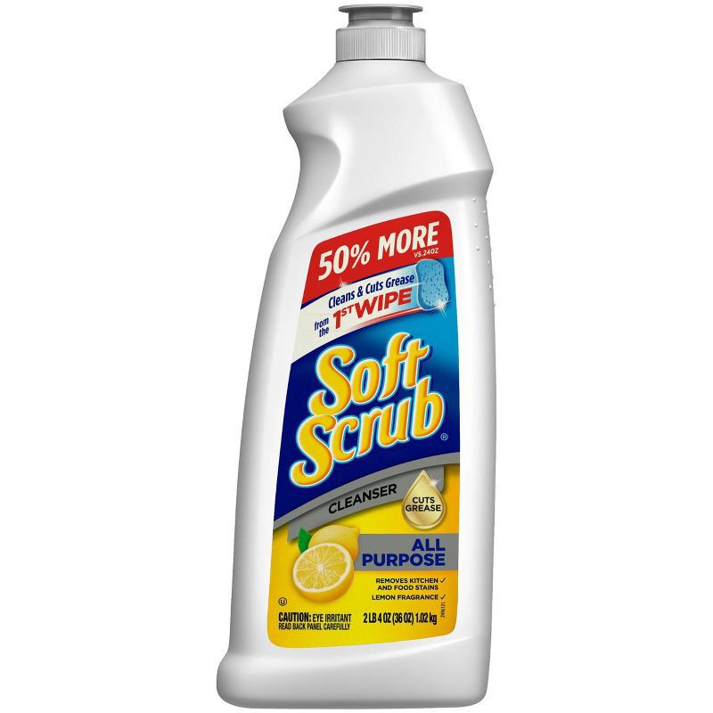 slide 1 of 8, Soft Scrub Lemon Scent Total All Purpose Bath and Kitchen Cleanser - 36oz, 36 oz