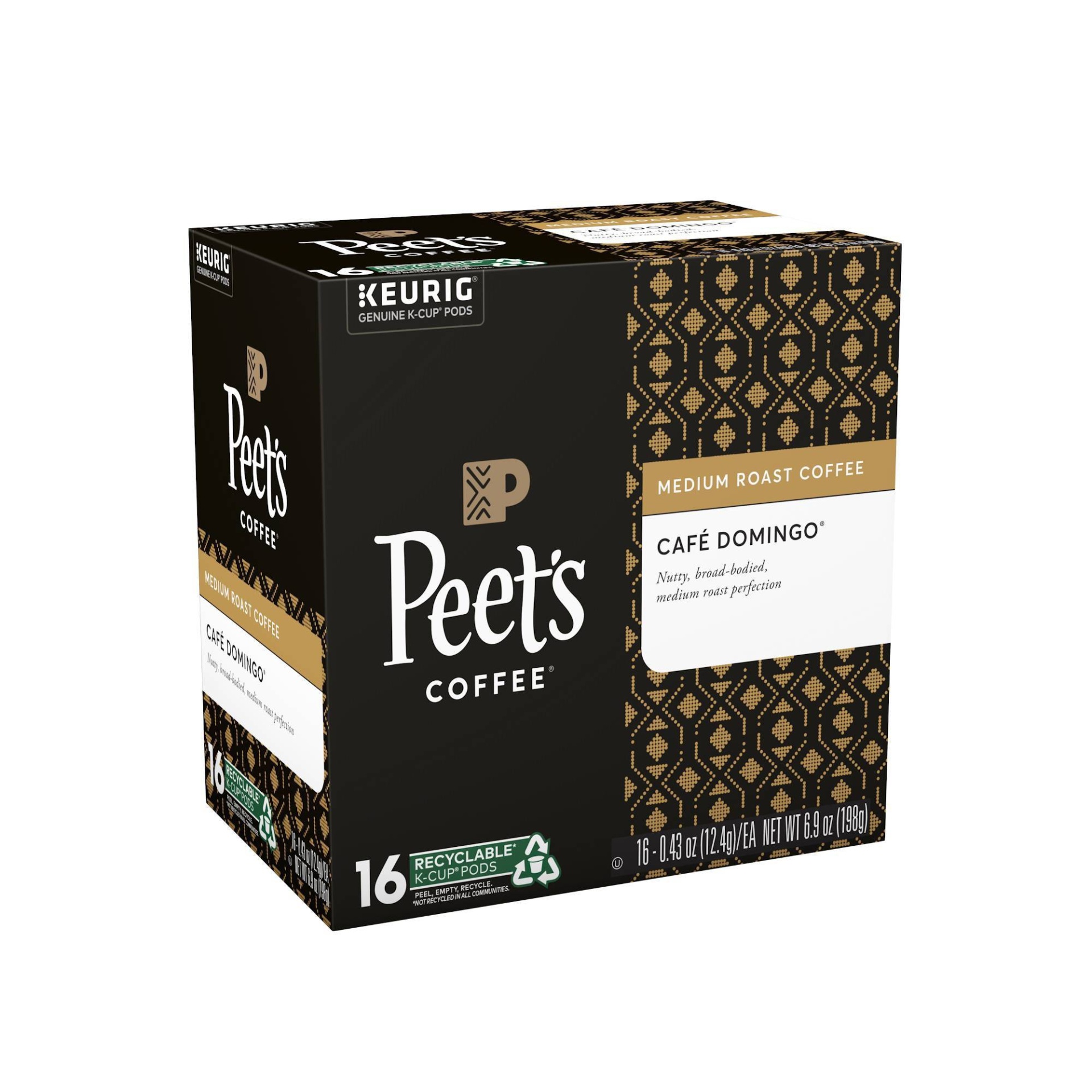 slide 1 of 1, Peet's Coffee Cafe Domingo Medium Roast Coffee - Keurig K-Cup Pods, 16 ct