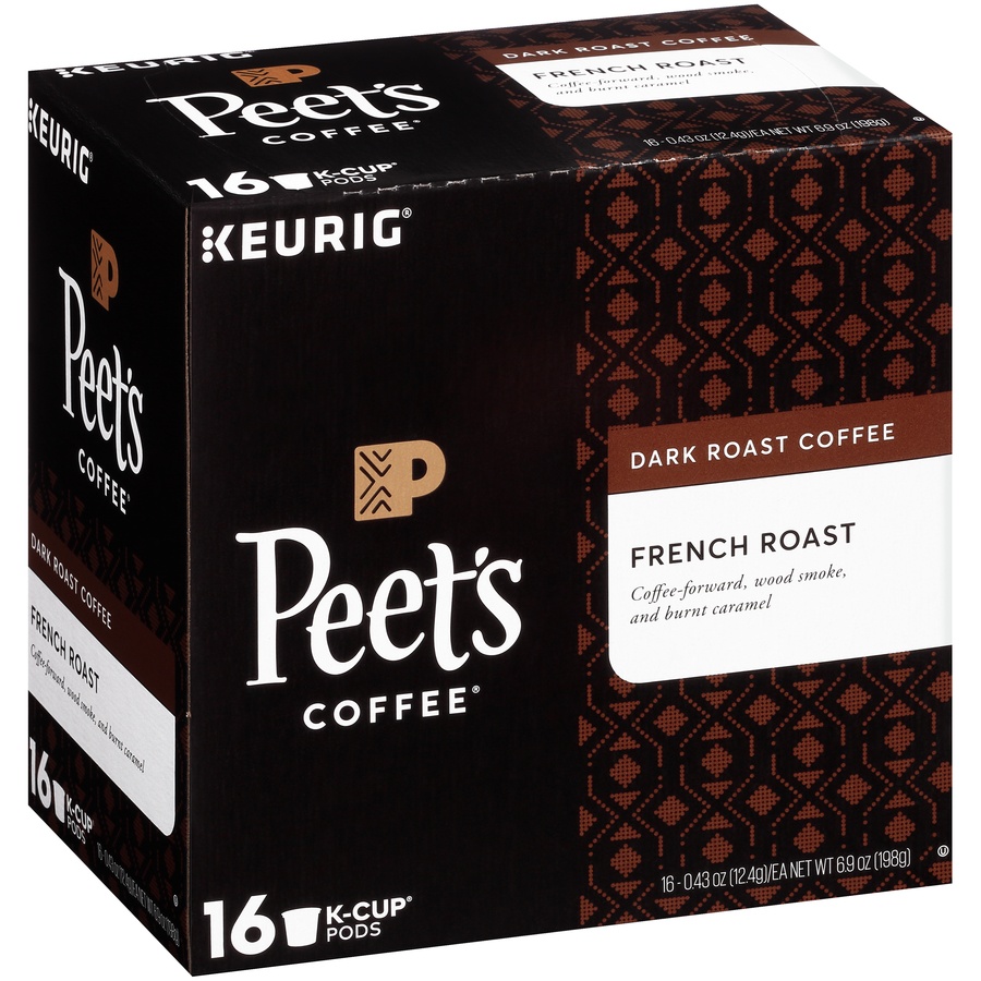 slide 2 of 7, Peet's Coffee French Roast Dark Roast Coffee K-Cup Pods, 16 ct