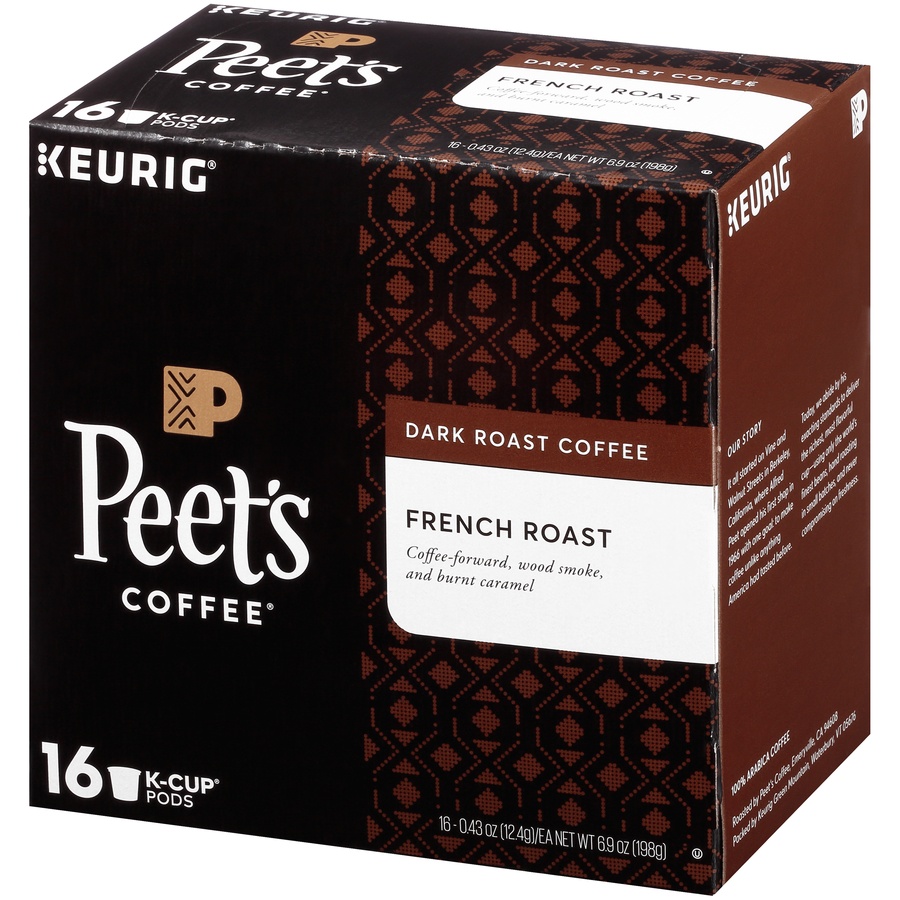 slide 3 of 7, Peet's Coffee French Roast Dark Roast Coffee K-Cup Pods, 16 ct