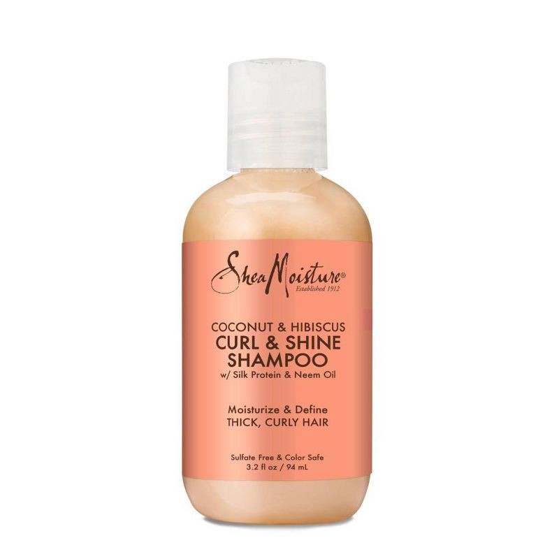 slide 1 of 7, SheaMoisture Coconut & Hibiscus Curl & Shine Shampoo - 3.2 fl oz, 3.2 fl oz