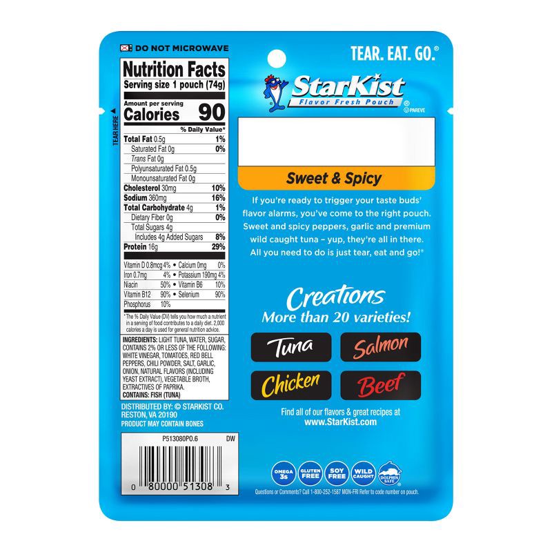 slide 2 of 5, StarKist Tuna Creations Sweet & Spicy Pouch - 2.6oz, 2.6 oz
