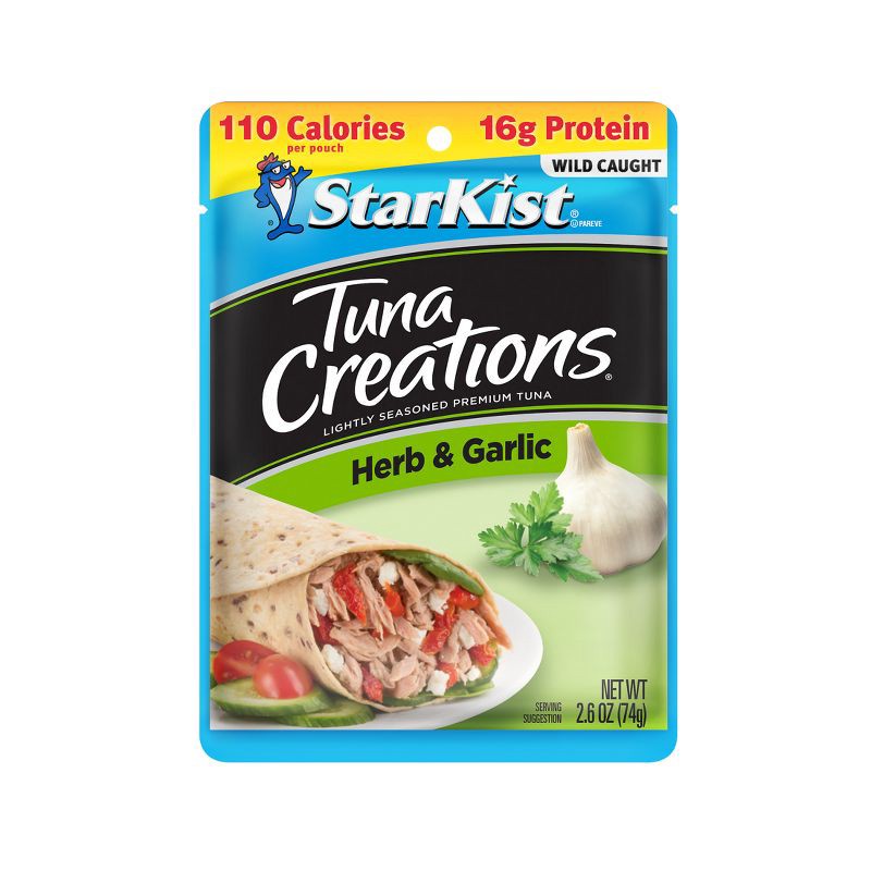 slide 1 of 5, StarKist Tuna Creations Herb & Garlic Pouch - 2.6oz, 2.6 oz