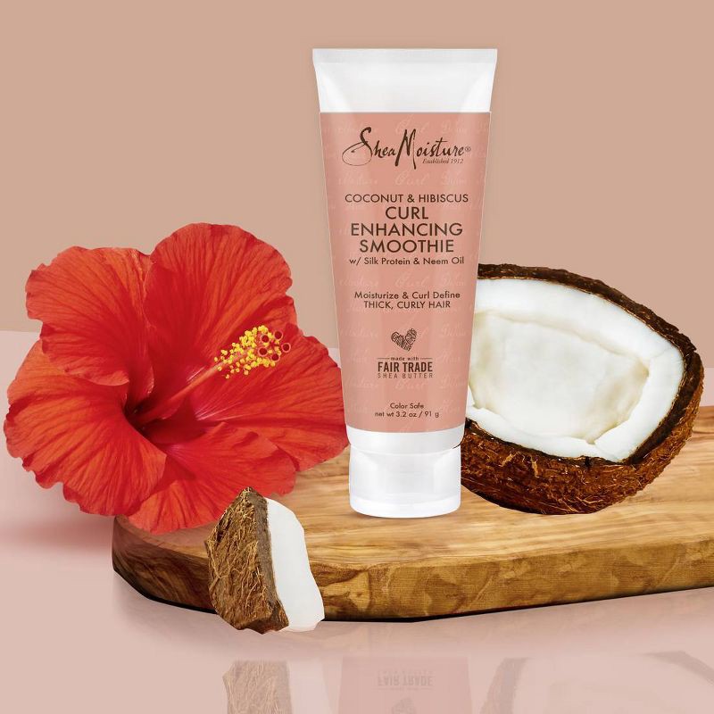 slide 6 of 7, SheaMoisture Coconut and Hibiscus Curl Enhancing Smoothie For Thick Curly Hair - 3.2oz, 3.2 oz