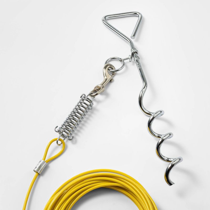 slide 3 of 3, Spiral Chrome Dog Stake - Boots & Barkley™, 1 ct