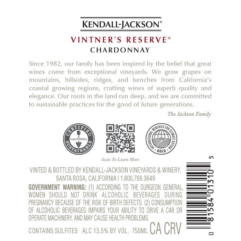 slide 3 of 9, Kendall-Jackson Vintner's Reserve Chardonnay Wine - 750ml Bottle, 750 ml