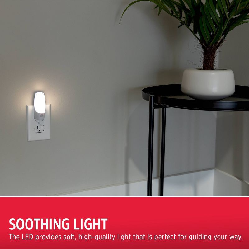 slide 5 of 7, Energizer 2pk LED Automatic Plug In Nightlights: Wall Plug Night Light for Bathroom, ETL Listed, 30,000 Hour Bulb Life, 2 ct