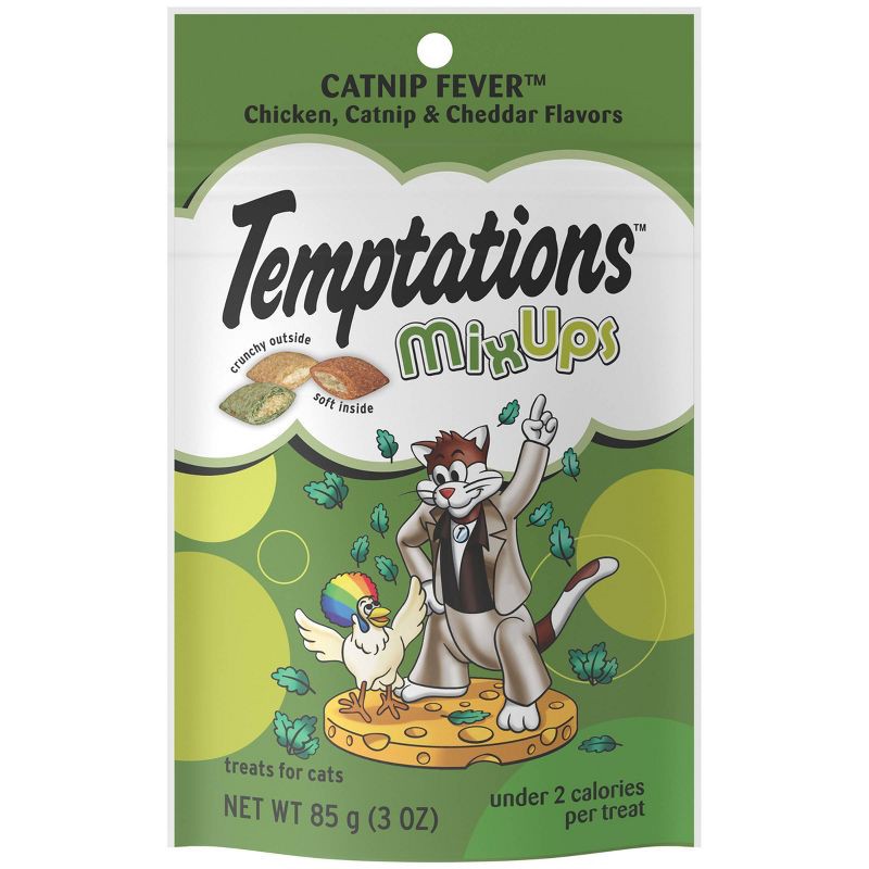 slide 1 of 12, Temptations Mixups Chicken, Catnip and Cheese Flavor Adult Cat Treats - 3oz, 3 oz