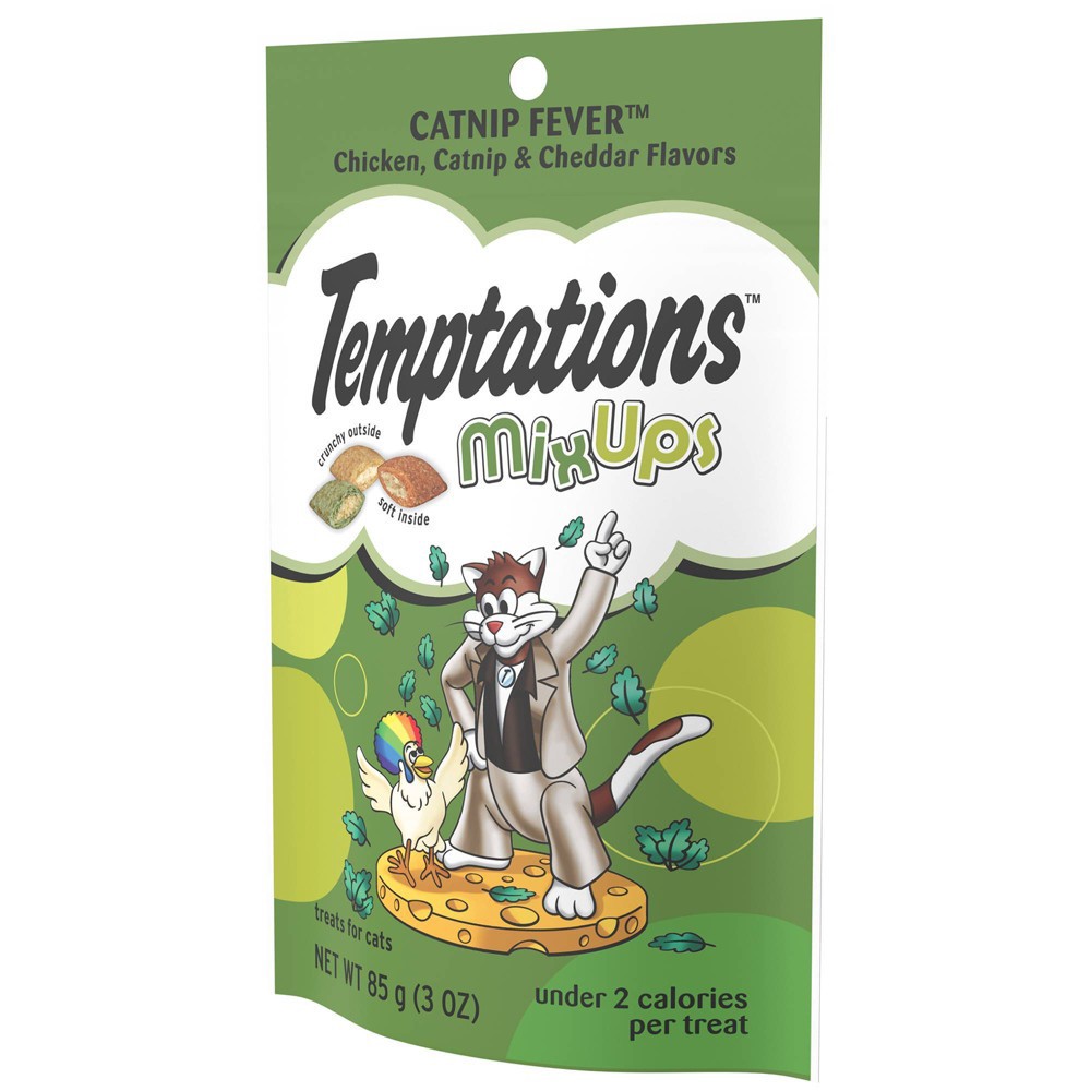 slide 3 of 4, Temptations MixUps Chicken, Catnip and Cheese Flavor Crunchy Adult Cat Treats - 3oz, 3 oz