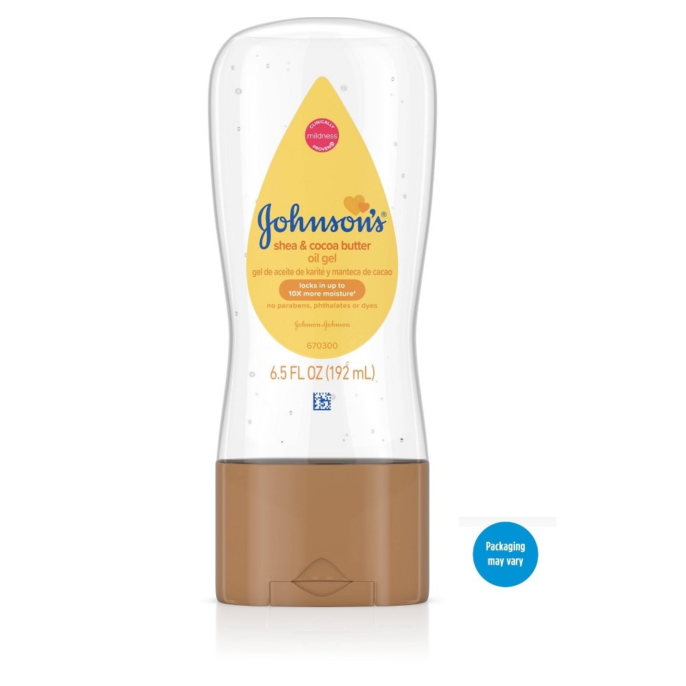 slide 2 of 9, Johnson's Baby Oil Gel with Shea & Cocoa Butter For Baby Massage, 6.5 fl oz