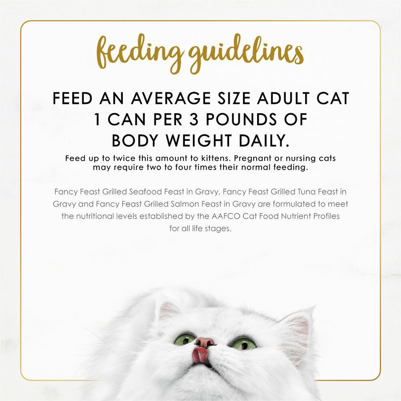 slide 10 of 11, Purina Fancy Feast Variety Pack Fish, Seafood, Tuna and Salmon Flavor Gravy Wet Cat Food Cans - 3oz/24ct, 24 ct; 3 oz