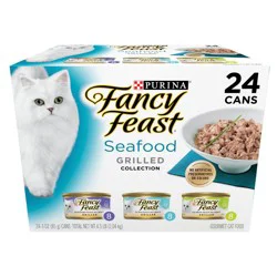 Purina Fancy Feast Variety Pack Fish, Seafood, Tuna and Salmon Flavor Gravy Wet Cat Food Cans - 3oz/24ct