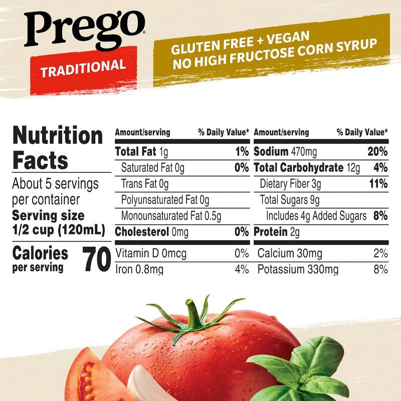 slide 5 of 9, Prego Pasta Sauce Traditional Italian Tomato Sauce 24oz, 24 oz
