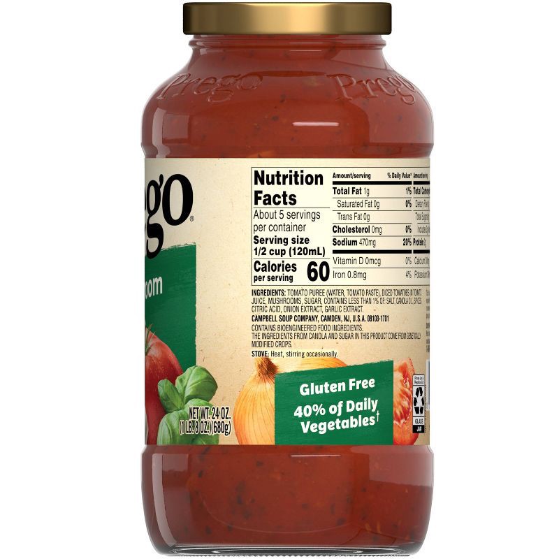 slide 5 of 10, Prego Pasta Sauce Italian Tomato Sauce with Fresh Mushroom - 24oz, 24 oz