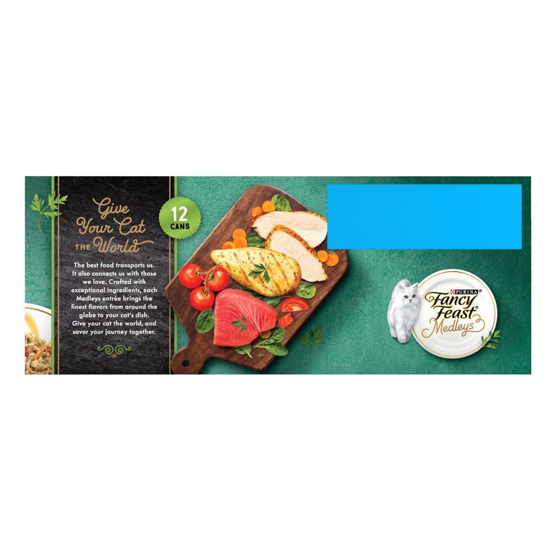 slide 2 of 11, Purina Fancy Feast Medleys with Tuna,Chicken and Turkey Gourmet Wet Cat Food In a Classic Sauce Primavera Collection - 3oz/12ct Variety Pack, 12 ct; 3 oz