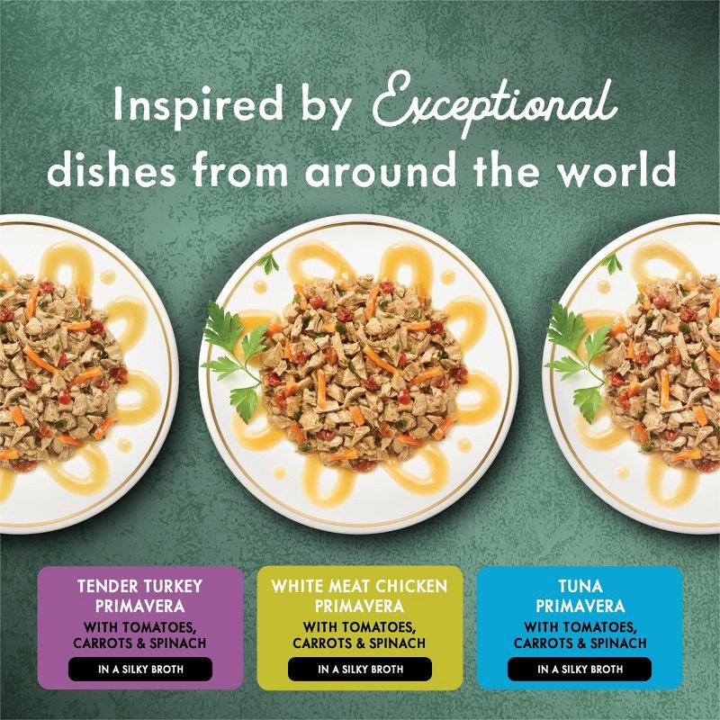 slide 4 of 11, Purina Fancy Feast Medleys with Tuna,Chicken and Turkey Gourmet Wet Cat Food In a Classic Sauce Primavera Collection - 3oz/12ct Variety Pack, 12 ct; 3 oz