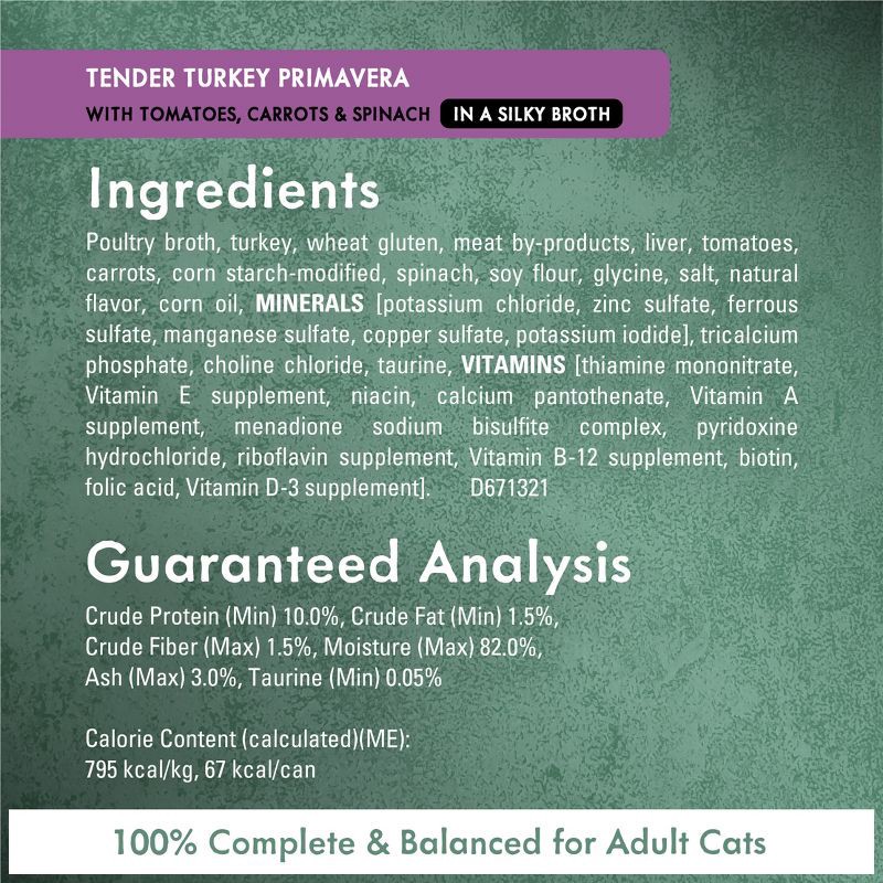 slide 8 of 11, Purina Fancy Feast Medleys with Tuna,Chicken and Turkey Gourmet Wet Cat Food In a Classic Sauce Primavera Collection - 3oz/12ct Variety Pack, 12 ct; 3 oz