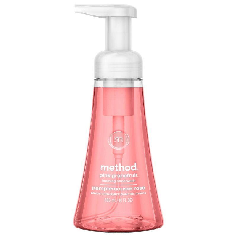 slide 1 of 9, Method Foaming Hand Soap - Pink Grapefruit - 10 fl oz: Ethyl Alcohol-Free, Contains Aloe, Paraben-Free, Pump Bottle, 10 fl oz