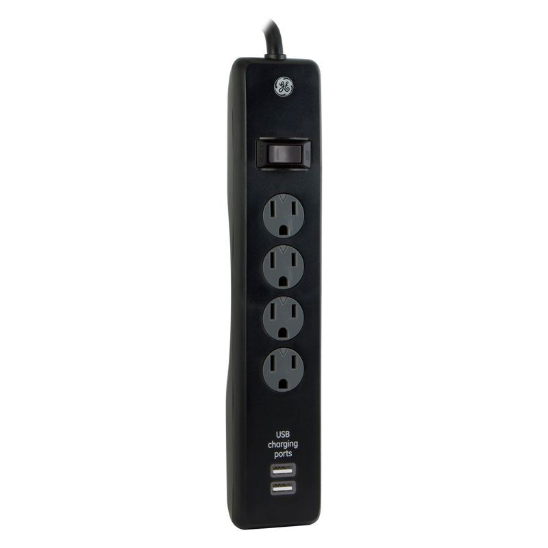 slide 3 of 5, General Electric GE 4 Outlet Surge Protector Power Strip with 2 USB Ports, 1 ct