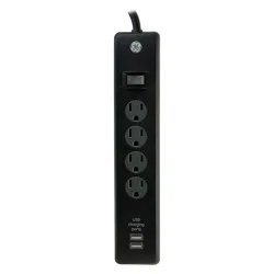 General Electric GE 4 Outlet Surge Protector Power Strip with 2 USB Ports