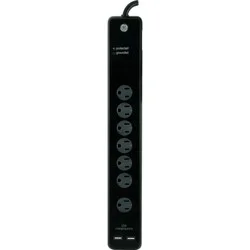 General Electric GE 7 Outlet Surge Protector Power Strip 4' Cord