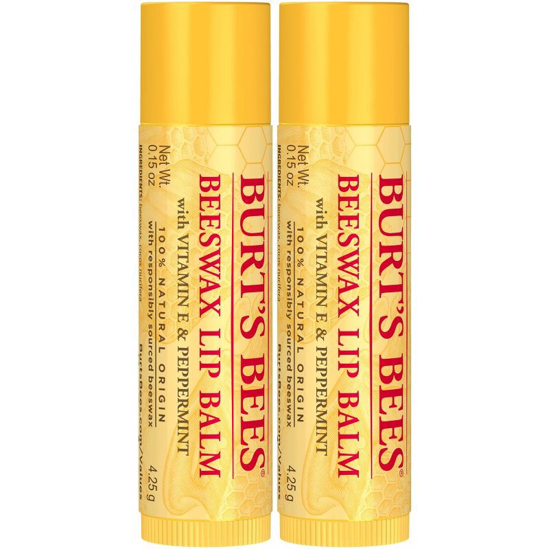 slide 2 of 10, Burt's Bees Beeswax Lip Balm - 2ct/0.15oz, 2 ct; 0.15 oz