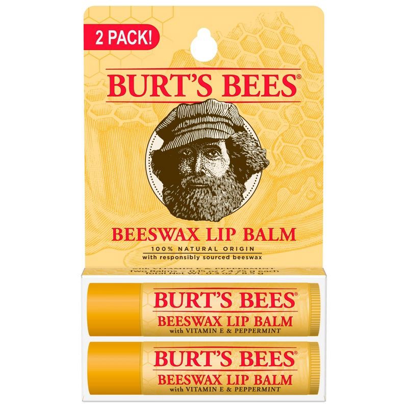 slide 2 of 7, Burt's Bees Natural Origin Beeswax Lip Balm - 2pk, 2 ct