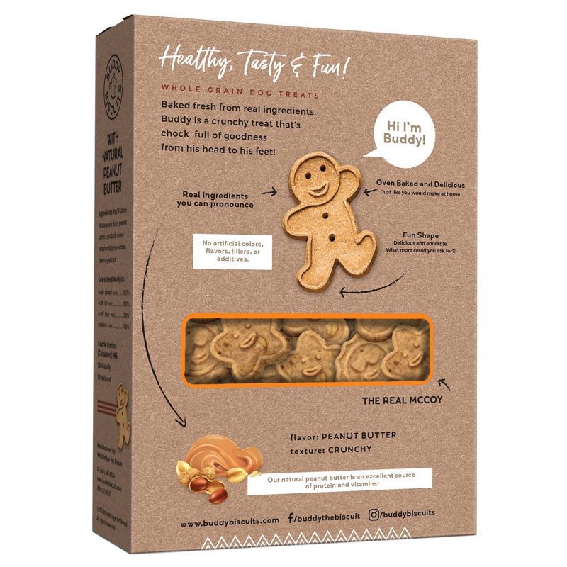 slide 2 of 11, Buddy Biscuits Oven Baked Crunchy Peanut Butter Dog Treats - 1lb, 1 lb