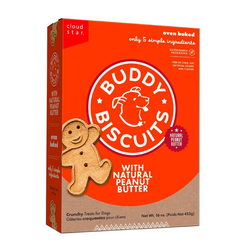 slide 1 of 10, Buddy Biscuits Oven Baked Crunchy Peanut Butter Dog Treats - 1lb, 1 lb