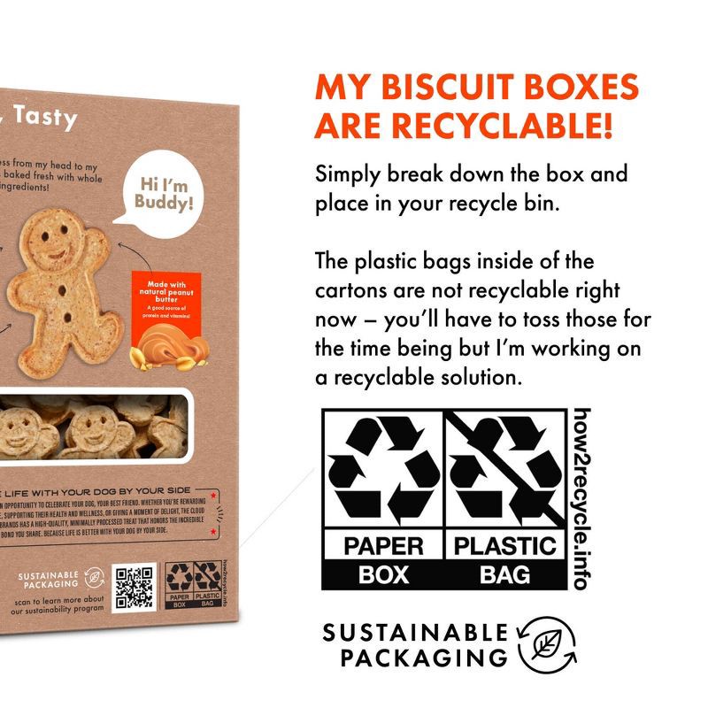 slide 6 of 10, Buddy Biscuits Oven Baked Crunchy Peanut Butter Dog Treats - 1lb, 1 lb