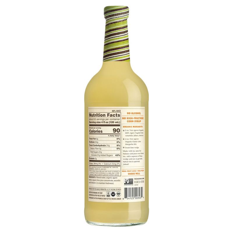 slide 8 of 8, Tres Agaves Organic Margarita Mix - 1L Bottle, 1 liter
