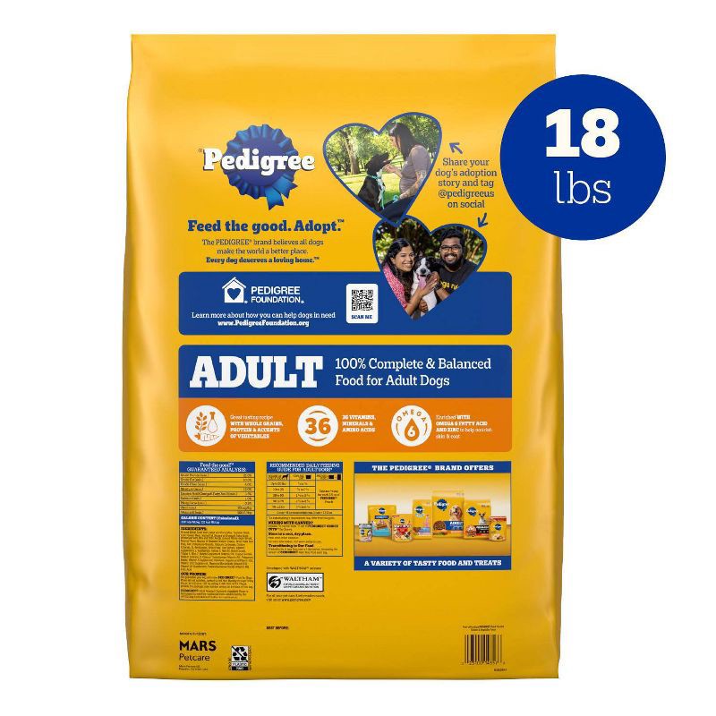 slide 8 of 14, Pedigree Roasted Chicken, Grain and Vegetable Flavor Dry Dog Food - 18lbs, 18 lb