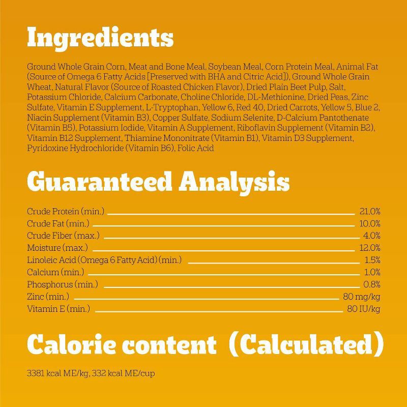 slide 9 of 14, Pedigree Roasted Chicken, Grain and Vegetable Flavor Dry Dog Food - 18lbs, 18 lb