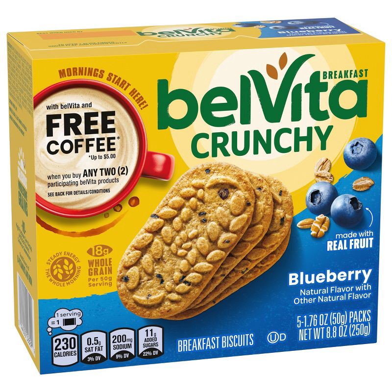 slide 10 of 18, BelVita Blueberry Breakfast Biscuits - 8.8oz/5pk, 5 ct; 8.8 oz
