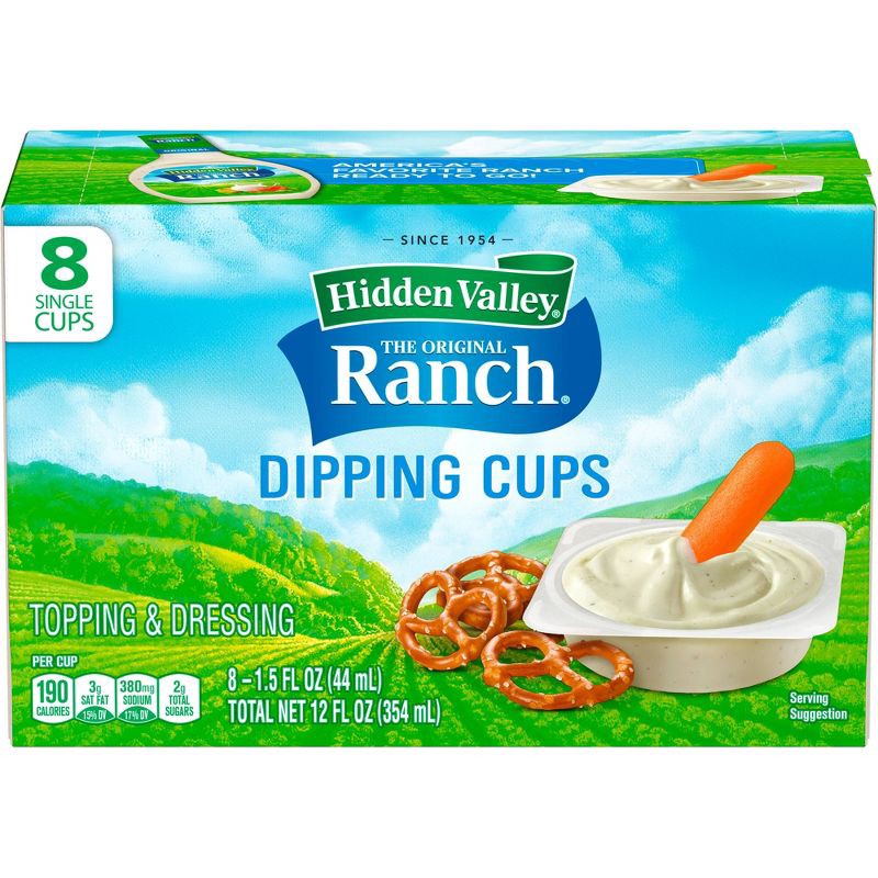 slide 2 of 13, Hidden Valley Original Ranch Salad Dressing To Go Cups - 12fl oz/8pk, 8 ct; 12 fl oz