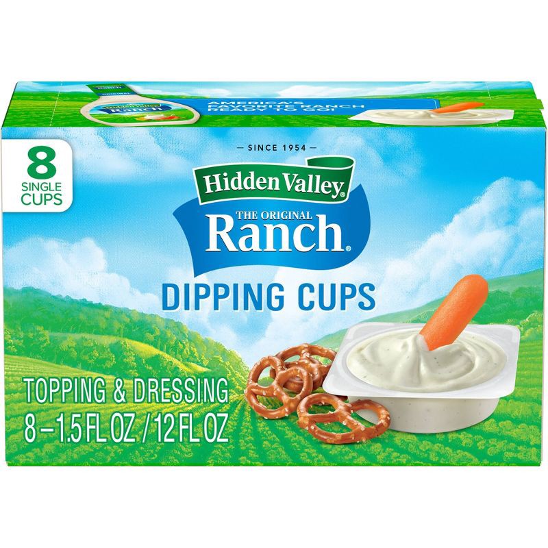 slide 1 of 13, Hidden Valley Original Ranch Salad Dressing To Go Cups - 12fl oz/8pk, 8 ct; 12 fl oz