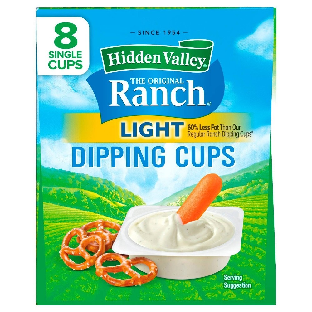 slide 8 of 8, Hidden Valley Original Ranch Light Salad Dressing To Go Cups, 1.5 fl oz, 8 ct