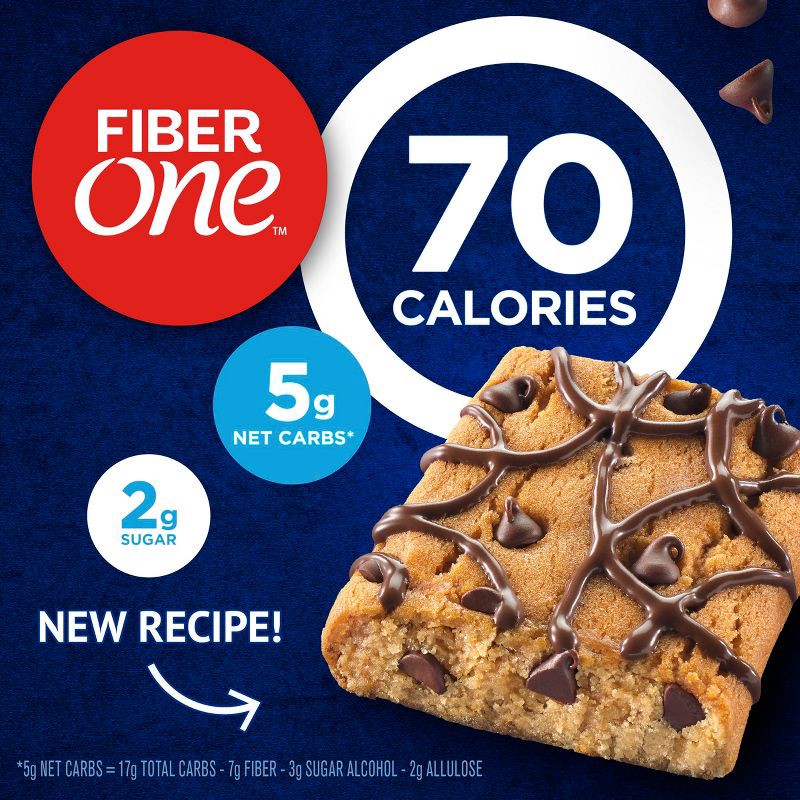 slide 2 of 7, Fiber One Chocolate Chip Cookie Brownies - 6ct/5.64oz, 6 ct, 5.64 oz