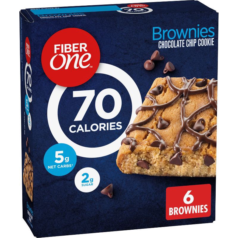 slide 1 of 7, Fiber One Chocolate Chip Cookie Brownies - 6ct/5.64oz, 6 ct, 5.64 oz