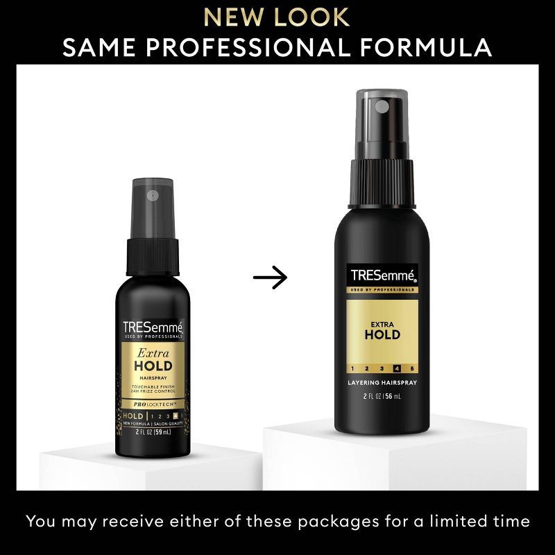 slide 4 of 9, Tresemme Extra Hold Travel Size Hairspray for 24-Hour Frizz Control - 2 fl oz, 2 fl oz