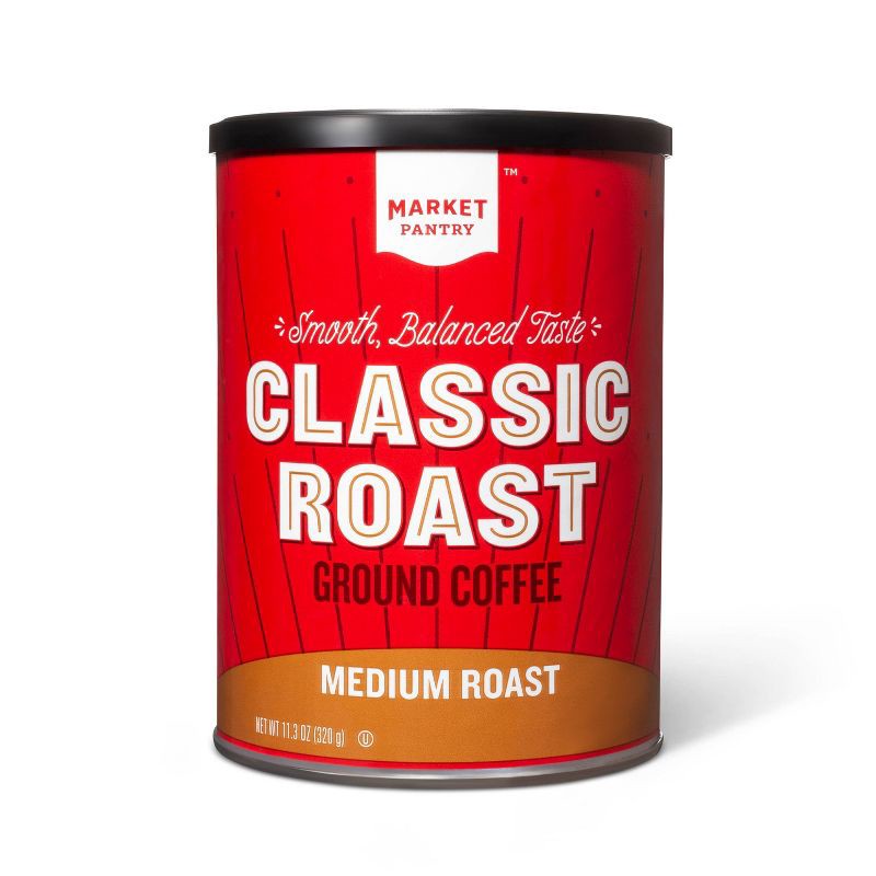 slide 1 of 3, Classic Roast Medium Roast Ground Coffee - 11.3oz - Market Pantry™, 11.3 oz