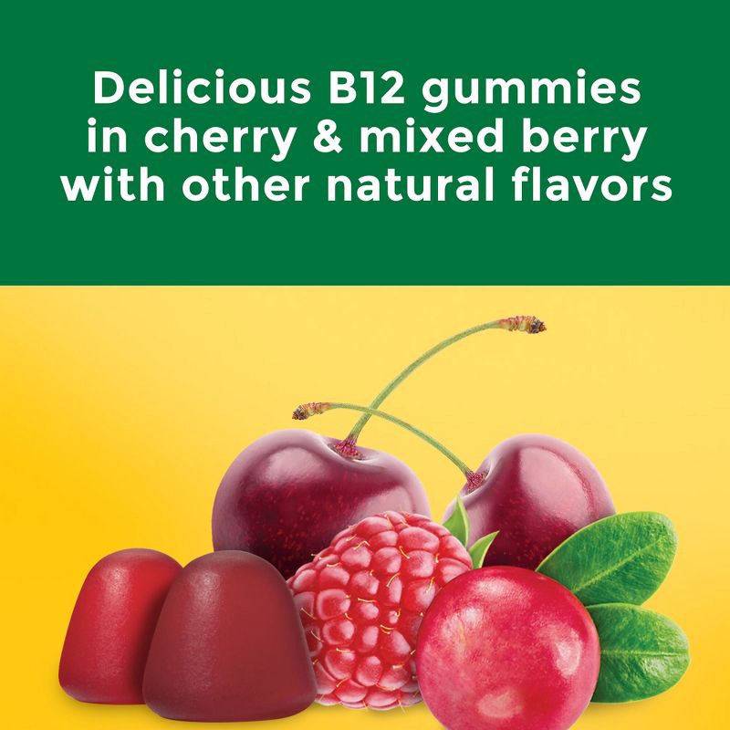 slide 10 of 16, Nature Made Energy Vitamin B12 1000 mcg Gummies - Cherry & Mixed Berry - 80ct, 80 ct