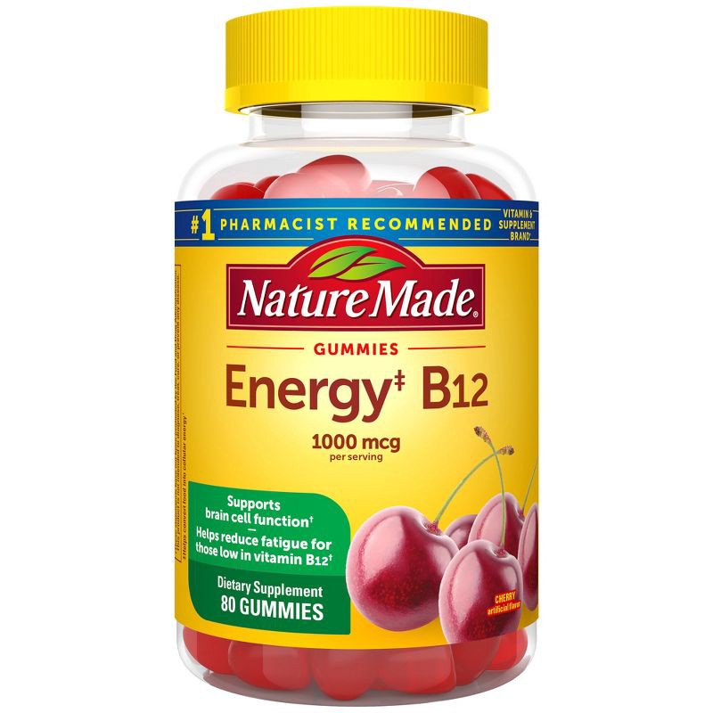 slide 1 of 16, Nature Made Energy Vitamin B12 1000 mcg Gummies - Cherry & Mixed Berry - 80ct, 80 ct