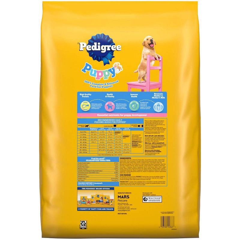 slide 2 of 12, Pedigree Chicken, Grain, Rice and Vegetable Flavor Puppy Dry Dog Food - 14lbs, 14 lb