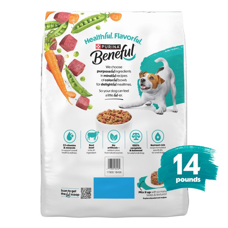 slide 10 of 14, Purina Beneful IncrediBites Small Bite Real Beef Flavor Dry Dog Food for Small Dogs - 14lbs, 14 lb