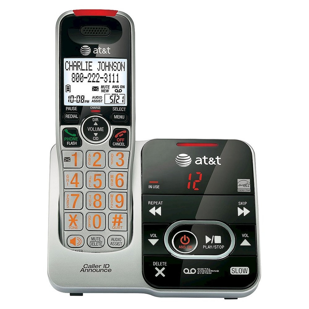 slide 3 of 3, AT&T DECT 6.0 Big Button Cordless Phone System with Handset - Silver CRL32102, 1 ct