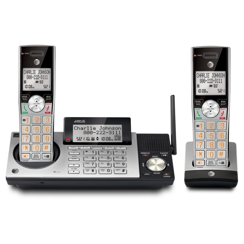 slide 3 of 3, AT&T DECT 6.0 Cordless Phone System with 2 Handsets - Black CL82415, 1 ct