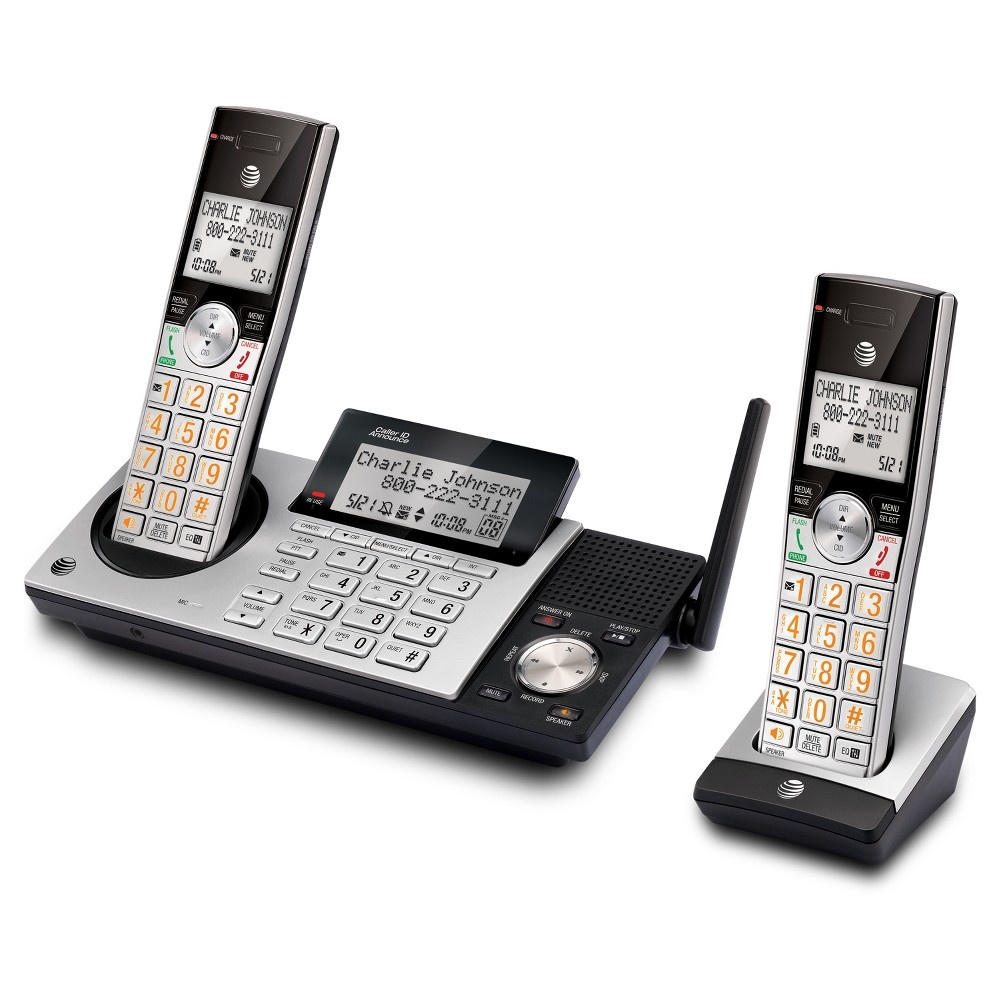 slide 2 of 3, AT&T DECT 6.0 Cordless Phone System with 2 Handsets - Black CL82415, 1 ct