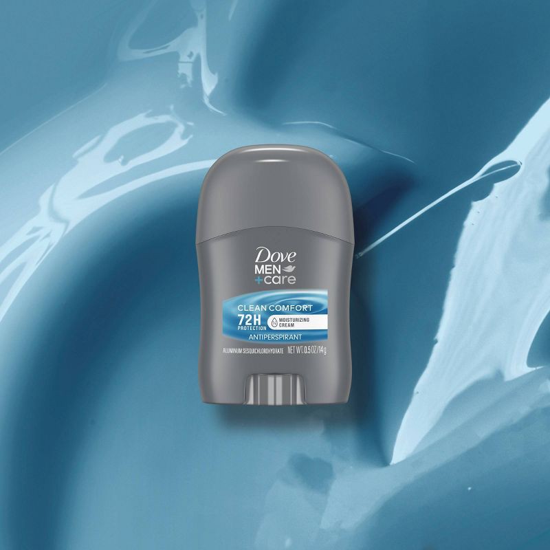 slide 4 of 10, Dove Men+Care 72-Hour Antiperspirant & Mini Deodorant Stick - Clean Comfort - Travel Size - 0.5oz, 0.5 oz