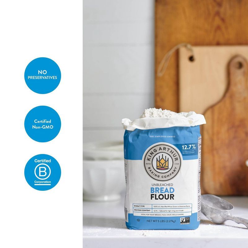 slide 2 of 8, King Arthur Flour Unbleached Bread Flour - 5lbs, 5 lb